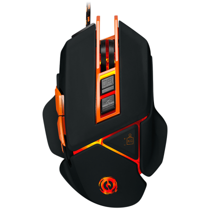 CANYON Optical gaming mouse, adjustable DPI setting 800/1000/1200/1600/2400/3200/4800/6400, LED backlight, moveable weight slot and retractable top cover for comfortable usage