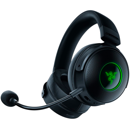 Razer Kraken V3 Pro, Wireless Gaming Headset, Razer HyperSense Haptic Technology, TriForce Titanium 50mm Drivers, Detachable HyperClear SuperCardioid Mic, THX Spatial Audio, Razer Chroma™ RGB, USB-A Wireless (2.4GHz)/3.5mm