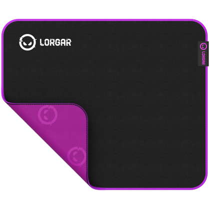 Lorgar Main 313, Gaming mouse pad, High-speed surface, Purple anti-slip rubber base, size: 360mm x 300mm x 3mm, weight 0.195kg