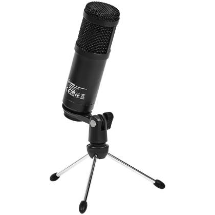 LORGAR Soner 313, Gaming Microphone, USB condenser microphone with Volume Knob & Echo Knob, Frequency Response: 80 Hz—17 kHz, including 1x Microphone, 1 x 2.5M USB Cable, 1 x Tripod Stand, dimensions: Ø47.4*158.2*48.1mm, weight: 243.0g, Black