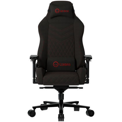 LORGAR Ace 422, Gaming chair, Anti-stain durable fabric, 1.8 mm metal frame, multiblock mechanism, 4D armrests, 5 Star aluminium base, Class-4 gas lift, 75mm PU casters, Black + red