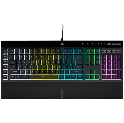 Corsair K55 RGB PRO Gaming Keyboard, Backlit Zoned RGB LED, Rubberdome, EAN:0840006631798