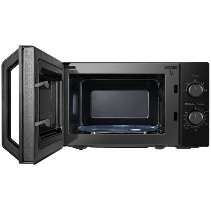 Microwave oven, volume 20L, mechanical control, 800W, 5 power levels, LED lighting, defrosting, cooking end signal, black