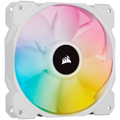 Corsair SP Series, White SP120 RGB ELITE, 120mm RGB LED Fan with AirGuide, Single Pack