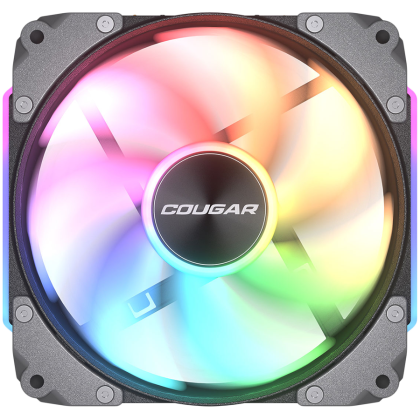 Cougar fan APOLAR 120 ARGB Black, Fan Speed 600-2200 RPM±200RPM, Air Flow 75.38 CFM ± 10%, Air Pressure 2.59 mm H2O±10%, HDB Hydro Dynamic Bearing, 490 mm (Fan) / 470 mm (ARGB)