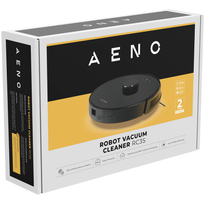 AENO Robot Vacuum Cleaner RC3S: wet & dry cleaning, smart control AENO App, powerful Japanese Nidec motor, turbo mode