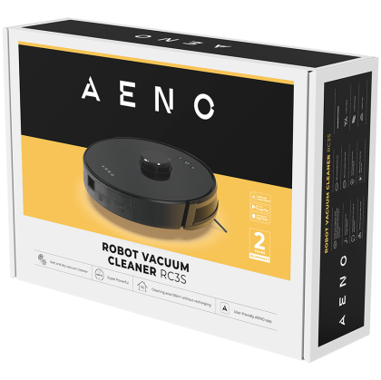 AENO Robot Vacuum Cleaner RC3S: wet & dry cleaning, smart control AENO App, powerful Japanese Nidec motor, turbo mode