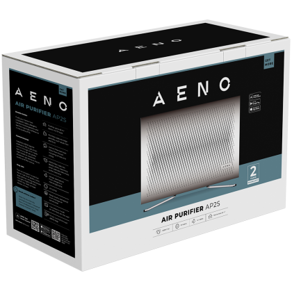 AENO Air Purifier AP2S, Wi-Fi, UV lamp, ionization, Tvoc sensor, CADR 420 m³/h, 50 m2, carbon filter + Hepa H13, wall mounting