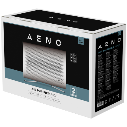 AENO Air Purifier AP2S, Wi-Fi, UV lamp, ionization, Tvoc sensor, CADR 420 m³/h, 50 m2, carbon filter + Hepa H13, wall mounting