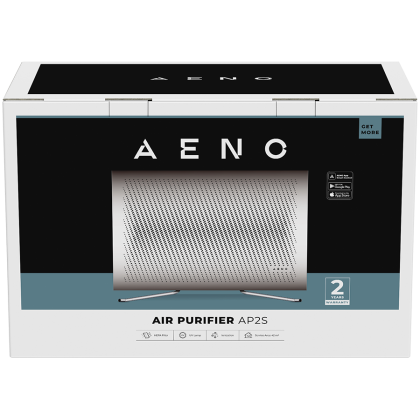 AENO Air Purifier AP2S, Wi-Fi, UV lamp, ionization, Tvoc sensor, CADR 420 m³/h, 50 m2, carbon filter + Hepa H13, wall mounting