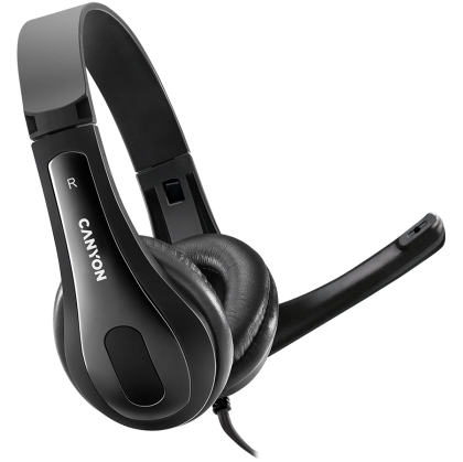 CANYON PC headset CHSU-1 PC Mic USB 2m Black