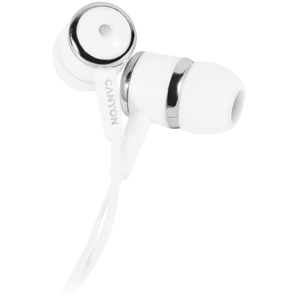 CANYON Stereo earphones with microphone, White