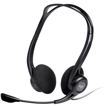 LOGITECH PC960 Corded Stereo Headset BLACK - USB