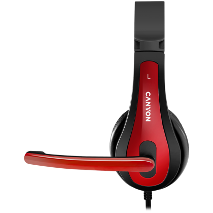 CANYON PC headset HSC-1 PC Mic Flat 2m Black Red