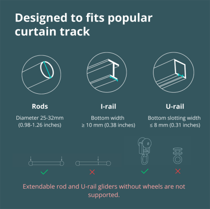 Curtain Driver E1 (Rod Version): Model No: CM-M01; SKU: AM025GLW02