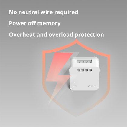 Aqara Single Switch Module T1 (No Neutral): Model No: SSM-U02; SKU: AU002GLW01