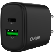 CANYON charger OnCharge 250 25W 1xPD 1xQC EU Black