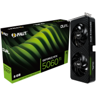 PALIT GeForce RTX 5060 Ti Dual 8GB GDDR7 128 bit, 1x HDMI 2.1b, 3x DP 2.1b, 2 Fan, 1x 8-pin pwr connector, 600W, 262.1 x 126.3 x 40.1 mm, NE7506T019P1-GB2062D