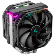 DeepCool AS500 PLUS, CPU Air Cooler, 2x140mm PWM Fan, Addressable RGB LED, Intel LGA2066/2011-v3/2011/1700/1200/1151/1150/1155, AMD AM5/AM4, 142×102×164 mm(L×W×H) R-AS500-BKNLMP-G