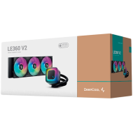 DeepCool LE360 V2, 360mm CPU Liquid Cooler, 3x120mm PWM ARGB Fans, ARGB block, Black, LGA1851/1700/1200/1151/1150/1155, AMD AM5/AM4, R-LE360-BKAMMC-G-2
