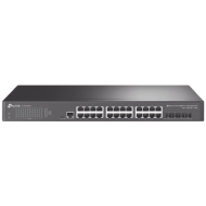 TP-Link SG3428X Omada 24-Port Gigabit L2+ Managed Switch with 4 10GE SFP+ Slots, 24× Gigabit RJ45 ports and 4× 10GE SFP+ slots, Omada APP, Static Routing, VLAN, ACL, QoS, IGMP Snooping, OAM, DDM, ERPS, Fanless, 1U, Zero-TouchProvisioning, ERPS