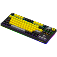 LORGAR KBP70TKLW, Wireless TKL Mechanical Gaming Keyboard Pro, Black/yellow, EN layout