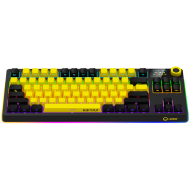 LORGAR KBP70TKLW, Wireless TKL Mechanical Gaming Keyboard Pro, Black/yellow, EN layout