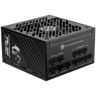MSI MPG A1250GS PCIE5 Power Supply 1250W, 80 PLUS Gold, Dual PCIe 5.1 Cables, ATX 3.1, 135mm Fan, Fan Stop, OCP/OTP/OPP/SCP/OVP/UVP/SIP/NLO, Active PFC, Dimensions: 150mmx150mmx86mm, 10Y Warranty