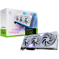 MSI Video Card Nvidia GeForce RTX 5080 16G GAMING TRIO OC WHITE (16GB GDDR7/256bit, PCI-E Gen5, 3x DP 2.1, 1x HDMI 2.1, 1x 16-pin Power Connector, 850W recommended PSU, Retail)