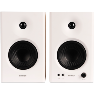 Edifier MR4 Active Studio Monitors, RCA, AUX, TRS, 1-inch Tweeters, 4-inch Woofers, 42W (RMS), Control Knob, White