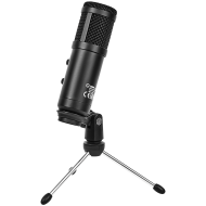 LORGAR Soner 313, Gaming Microphones, Black, USB condenser microphone with Volume Knob & Echo Kob, including 1x Microphone, 1 x 2.5M USB Cable, 1 x Tripod Stand, 1 x User Manual, body size: Φ47.4*158.2*48.1mm, weight: 243.0g