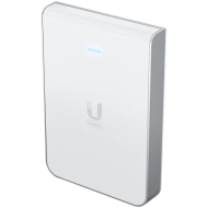 UniFi6 In-Wall. Wall-mounted WiFi 6 access point with a built-in PoE switch.