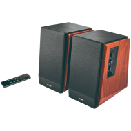 Edifier R1700BTs .0 Bookshelf Speakers, BT V5.1, RCA, 0.75-inch Tweeters, 4-inch Drivers, Sub-Out, 66W (RMS), Control Knobs and Remote Control, Brown