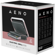 AENO ''Electric Grill EG5: 2000W, 2 heating modes - Lower Grill, Both Grills, 6 preset programs, Defrost, Max opening angle -180°, Temperature regulation, Timer, Removable double-sided plates, Plate size 320*220mm''
