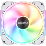 Cougar fan APOLAR 120 ARGB White, Fan Speed 600-2200 RPM±200RPM, Air Flow 75.38 CFM ± 10%, Air Pressure 2.59 mm H2O±10%, HDB Hydro Dynamic Bearing, 490 mm (Fan) / 470 mm (ARGB)
