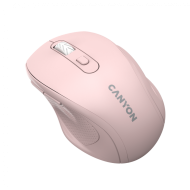 Canyon 6 buttons wireless 2.4Ghz mouse, MX8650A Sensor, DPI up to 1600,Injection case, 3 M life times left and right switches, 2xAAA battery, ABS material. Size: 105x71x40mm, Weight: 59g, Pink