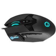 LORGAR Stricter 579, gaming mouse, 9 programmable buttons, Pixart PMW3336 sensor, DPI up to 12 000, 50 million clicks buttons lifespan, 2 switches, built-in display, 1.8m USB soft silicone cable, Matt UV coating with glossy parts and RGB lights with 4 LED