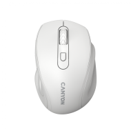 Canyon 6 buttons wireless 2.4Ghz mouse, MX8650A Sensor, DPI up to 1600,Injection case, 3 M life times left and right switches, 2xAAA battery, ABS material, Size: 105x71x40mm, Weight: 59g, white