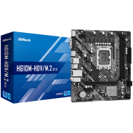 ASROCK Main Board Desktop H610M-HDV/M.2 (S1700, 2x DDR4, 1x PCIe 4.0 x16, 1x PCIe 3.0 x1, 4x SATA3 6.0Gb/s, 1x m.2 PCIe, 4x USB 3.2, 6x USB 2.0, 1x Com port header, 1x VGA, 1x HDMI, 1x DP 1.4, 1x GLAN, mATX) Retail