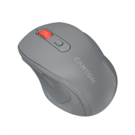 Canyon 6 buttons wireless 2.4Ghz mouse, MX8650A Sensor, DPI up to 1600,Injection case, 3 M life times left and right switches, 2xAAA battery, ABS material. Size: 105x71x40mm, Weight: 59g, Dark grey