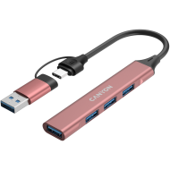 CANYON hub DS-02 4in1 USB-A/C Pink