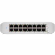 UBIQUITI Lite 16 PoE; (8) GbE PoE+, (8) GbE ports; 45W total PoE availability; Wall mountable.