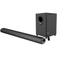 F&D HT-330 2.1 TV Soundbar with Wired Subwoofer, 80W RMS (20Wx2+40W), Full-range speaker: 50x90mm + 6.5'' Subwoofer, BT 5.0/Optical/AUX/HDMI/USB/LED Display/Remote Control/Wooden/Black