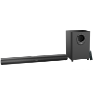 F&D HT-330 2.1 TV Soundbar with Wired Subwoofer, 80W RMS (20Wx2+40W), Full-range speaker: 50x90mm + 6.5'' Subwoofer, BT 5.0/Optical/AUX/HDMI/USB/LED Display/Remote Control/Wooden/Black