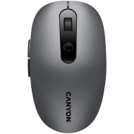 CANYON MW-9, 2 in 1 Wireless optical mouse with 6 buttons, DPI 800/1000/1200/1500, 2 mode(BT/ 2.4GHz), Battery AA*1pcs, Grey, 65.4*112.25*32.3mm, 0.092kg