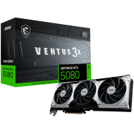 MSI Video Card Nvidia GeForce RTX 5080 16G VENTUS 3X OC PLUS, 16GB GDDR7, 256bit, Effective Memory Clock: 30000MHz, Boost: 2617 MHz, 10752 CUDA Cores, PCIe 5.0, 3x DP 2.1a, HDMI 2.1b, RAY TRACING, Triple Fan, 1x16pin, 850W Recommended PSU, 3Y