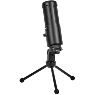 LORGAR Voicer 521, Gaming Microphone, Black, USB condenser mic with Volume Knob, 3.5MM headphonejack, mute button and led indicator, package including 1x F5 Microphone, 1 x 2M type-C USB Cable, 1 xTripod Stand