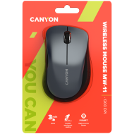 CANYON MW-11, 2.4 GHz Wireless mouse,with 3 buttons, DPI 1200, Battery:AAA*2pcs,Black,67*109*38mm,0.063kg