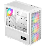 DeepCool CH560 Digital WH, Mid Tower, Mini-ITX/Micro-ATX/ATX/E-ATX, 1xUSB3.0, 1xType-C, 1xAudio, 3x140mm+1x120mm Pre-Installed ARGB Fans, Tempered Glass, Mesh Panels, Dual-Status Digital Display, GPU Support Arm, White, R-CH560-WHAPE4D-G-1