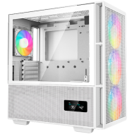 DeepCool CH560 Digital WH, Mid Tower, Mini-ITX/Micro-ATX/ATX/E-ATX, 1xUSB3.0, 1xType-C, 1xAudio, 3x140mm+1x120mm Pre-Installed ARGB Fans, Tempered Glass, Mesh Panels, Dual-Status Digital Display, GPU Support Arm, White, R-CH560-WHAPE4D-G-1